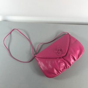 VTG Vegan Hot Pink Bow Front Clutch Purse